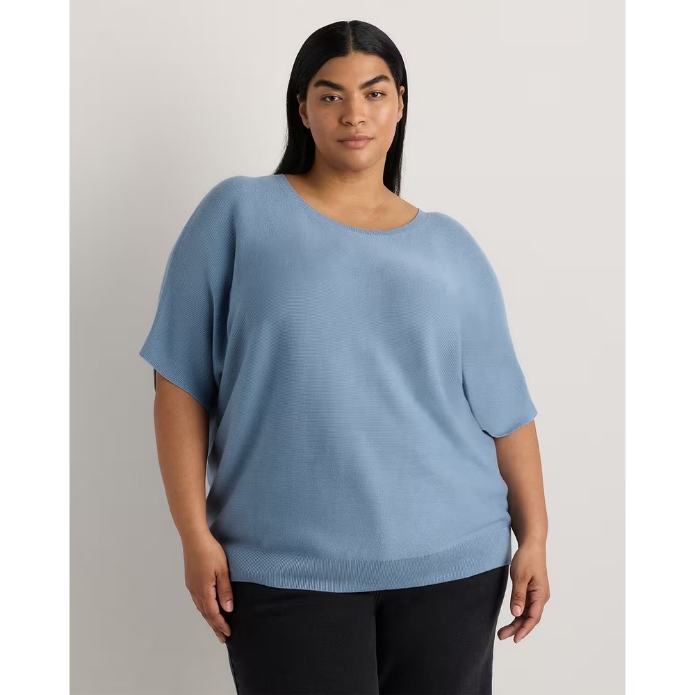 Quince Batwing Sweater Blue Size Small New With Tags
